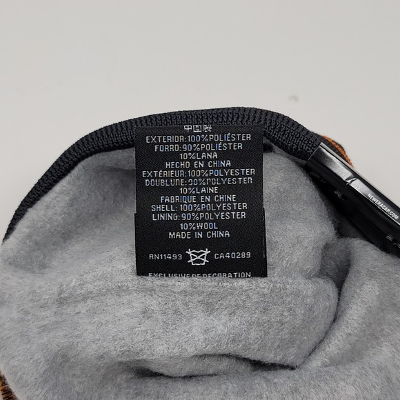 New Era McLaren F1 Team DR Bobble Cuff Beanie Papaya Logo Patch Orange Black Pom - Picture 4 of 5